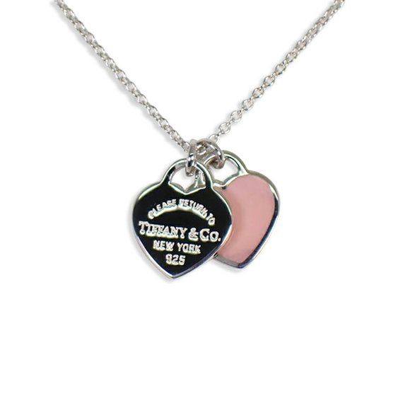 Tiffany & Co. Jewelry - TIFFANY 925 enamel return to double heart tag pendant